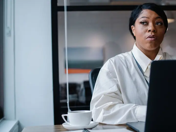 An office administrator working at her desk